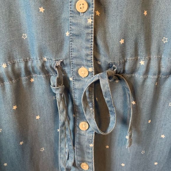 Thread & Supply Chambray Star Shirt Tencel Dress Sz Lg - Picture 8 of 12